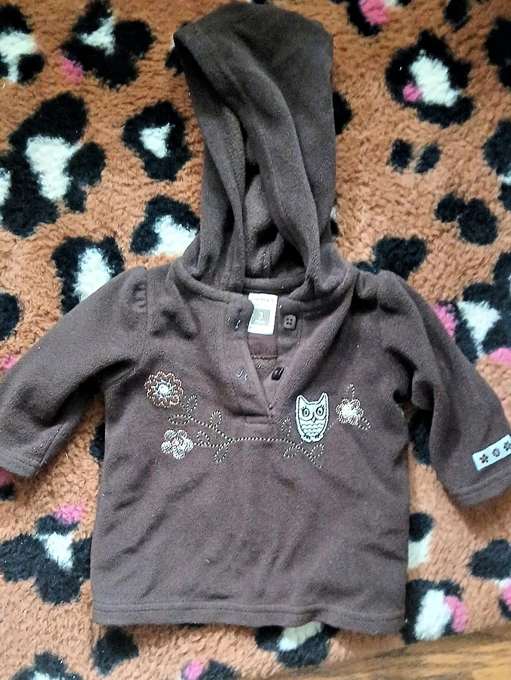 Carter's Brown Hooded Top Baby 3M